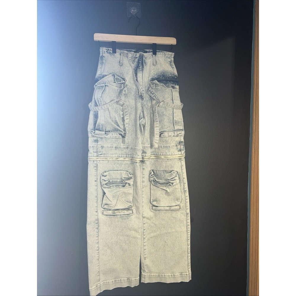 Akira Jeans Women sz Small blue TOO COOL CARGO HIGH WAISTED punk grung